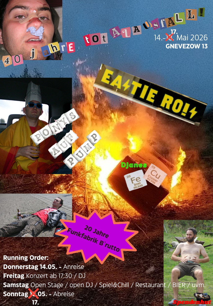 Flyer: 20 Jahre Funkfabrik Brutto